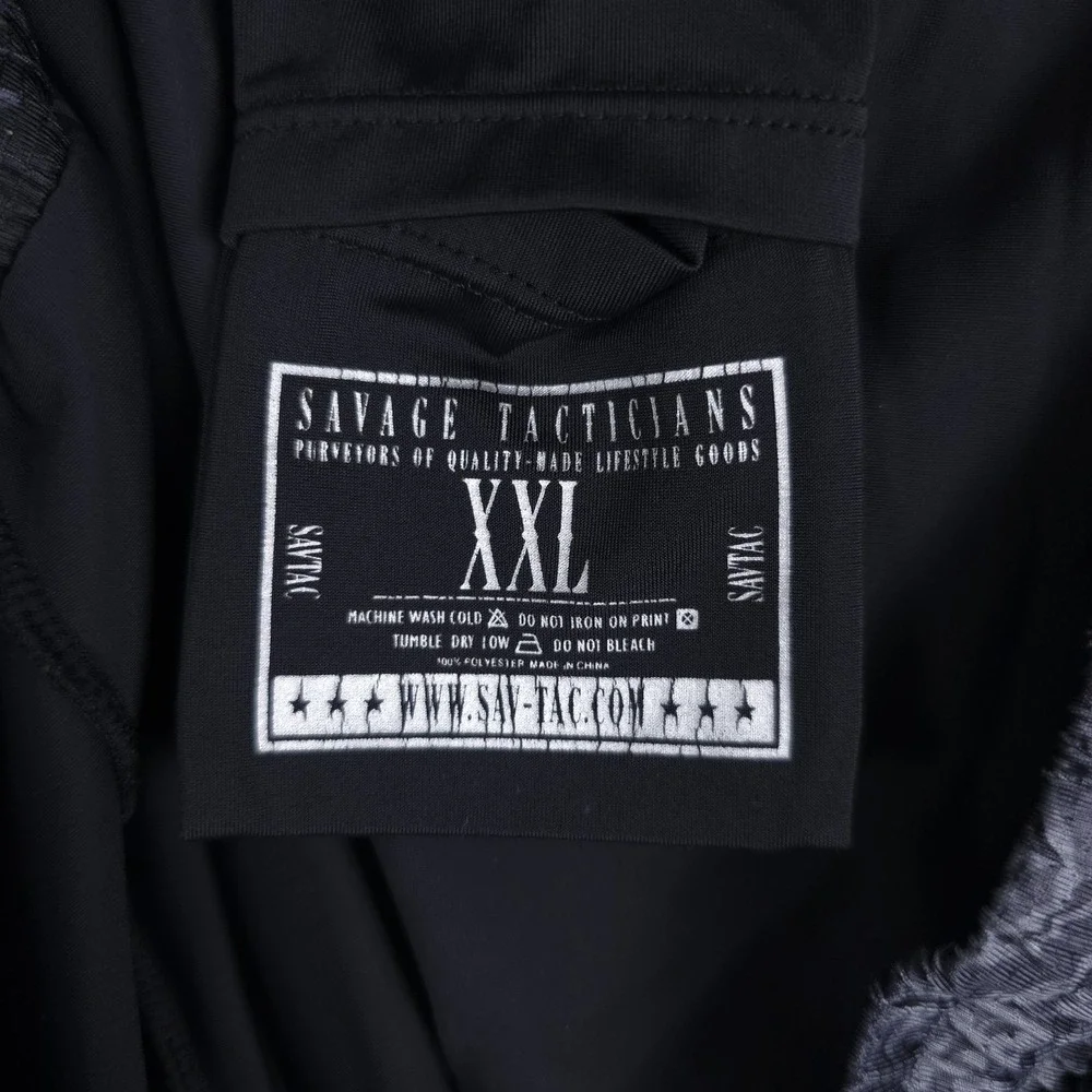 Savage Tacticians Shorts Mens XXL Gray Black Camo Lined Athletic Training Gym